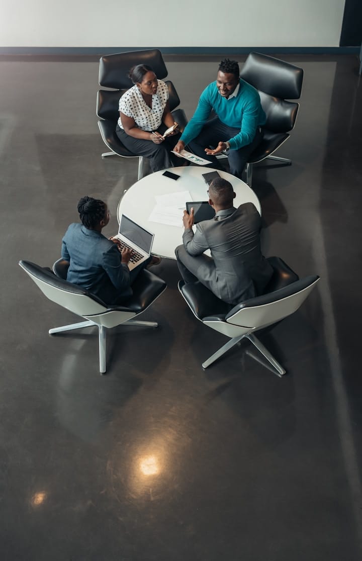 Group of Employees Collaborating in an Office Space