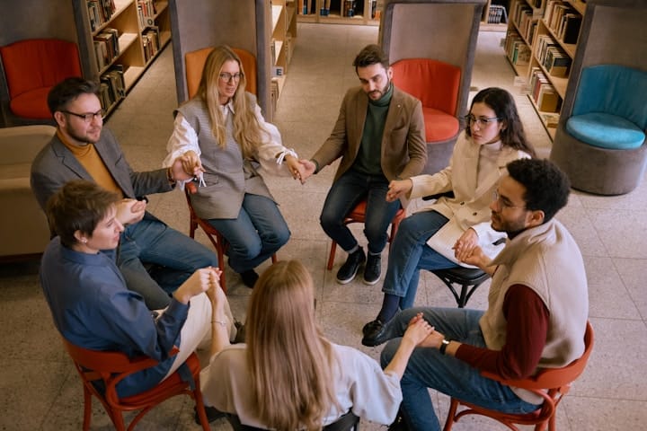 Group of Employees Collaborating on Customer Experience Strategy