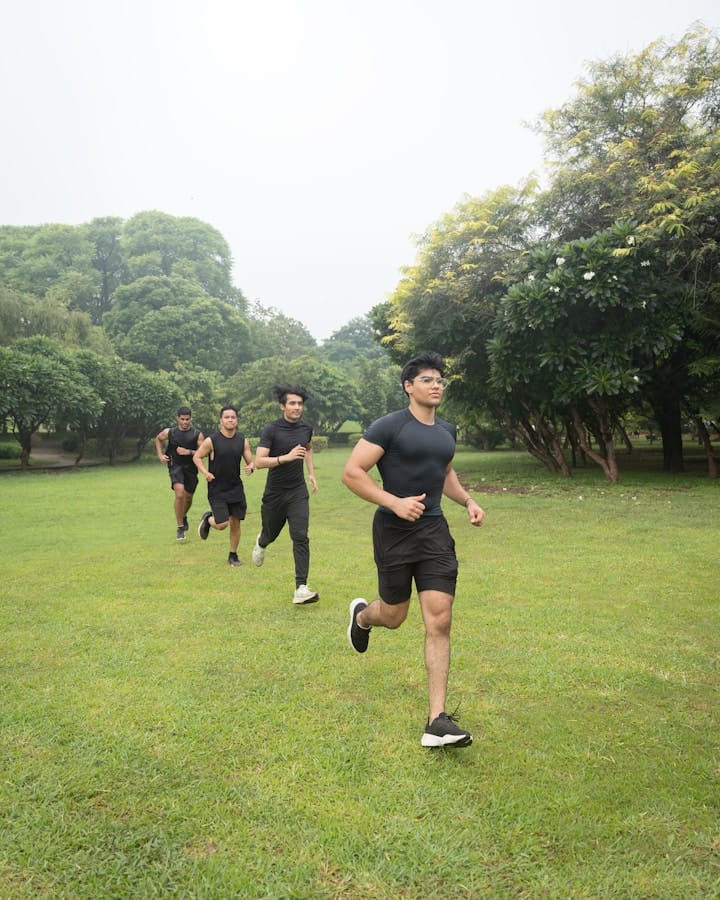 A dynamic leader engaging in a fitness activity, showcasing energy and determination