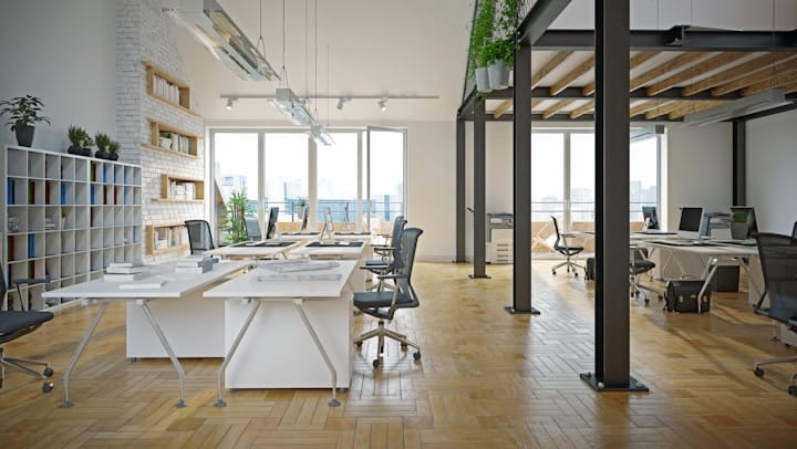 Office with Flexible Work Spaces