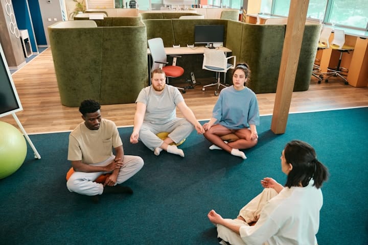 A calm meditation space promoting mindfulness and focus