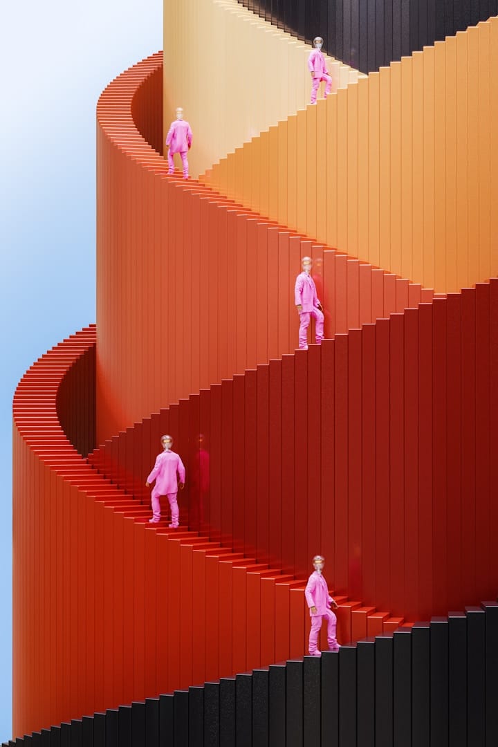 A conceptual illustration showing a leader navigating through challenges with strength and focus