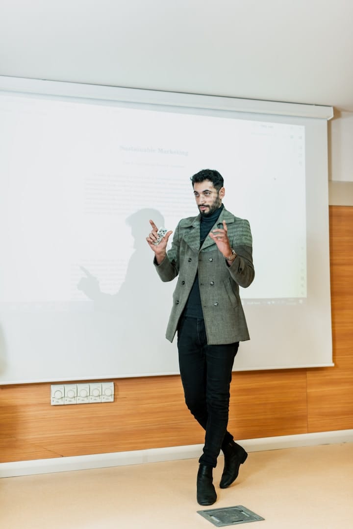 Generic image of a person giving a speech