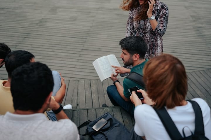 People Engaged in Storytelling Process