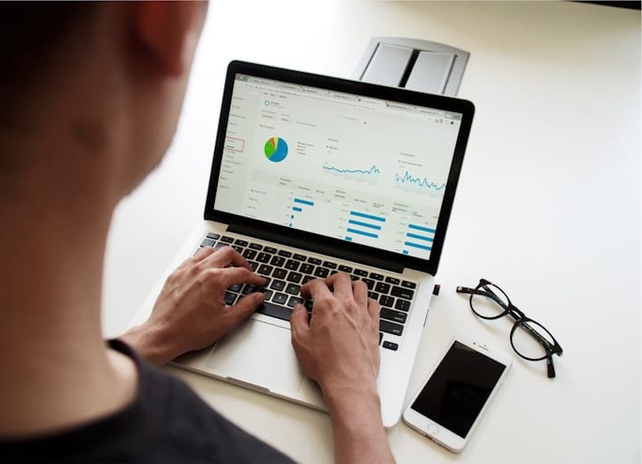 Person Analyzing Data on a Computer