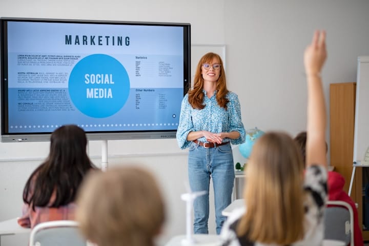 Marketing Professional Planning Social Media Content