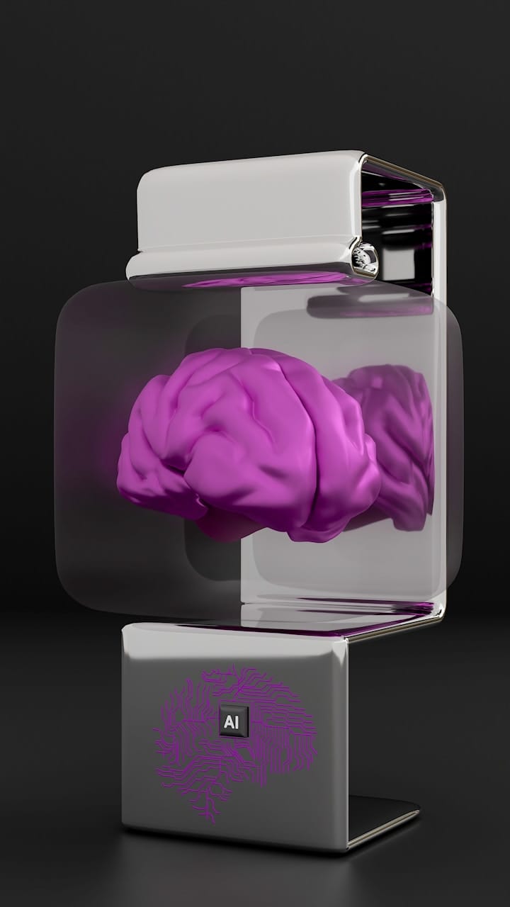 A Brain with Marketing Symbols