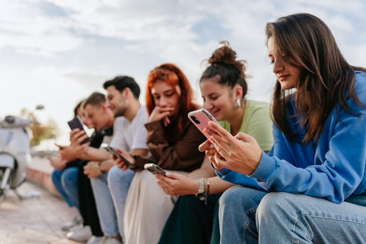 Group of People Engaging Online